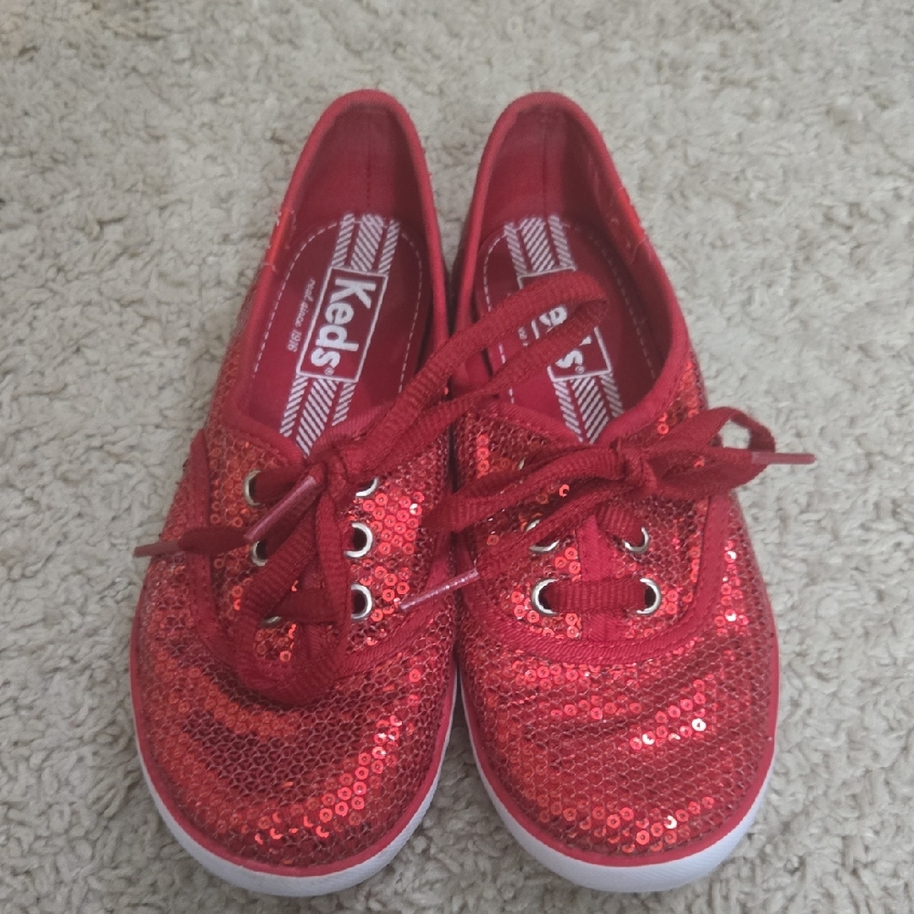 Keds Kids Sequin Red Sneakers